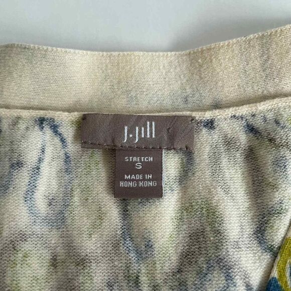 J Jill Stretch Green Patterned Sweater Size Small - Picture 3 of 8